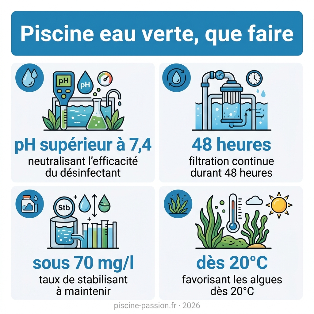 Infographie — piscine eau verte que faire