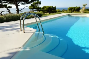Piscine rénovée dans un jardin du littoral charentais
