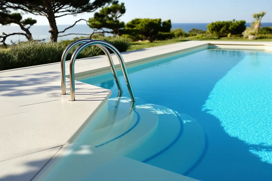 Piscine rénovée dans un jardin du littoral charentais